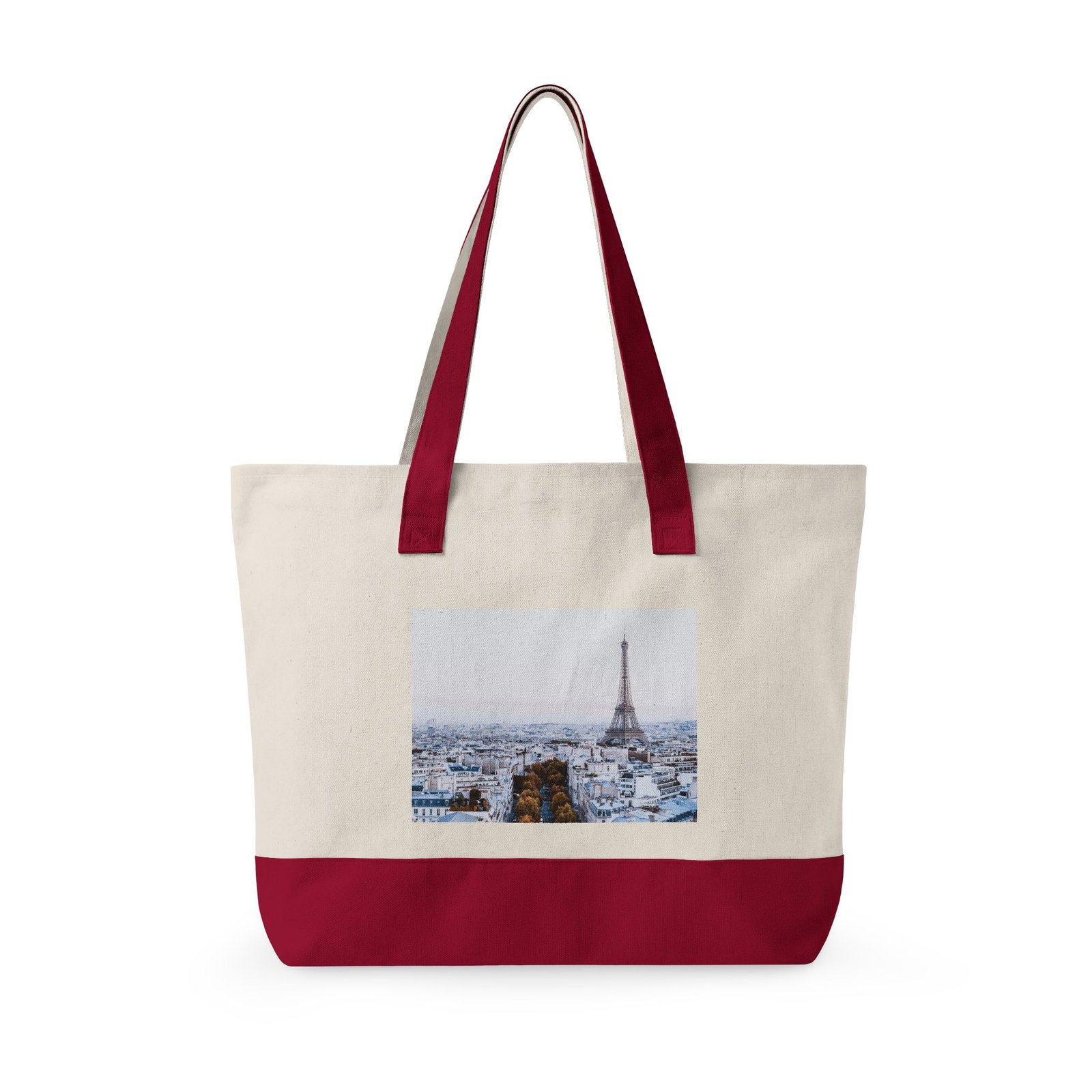 Canvas Tote Bag — Scenic Floral Meadow & River Photo Print Zippered Tote - Image 15