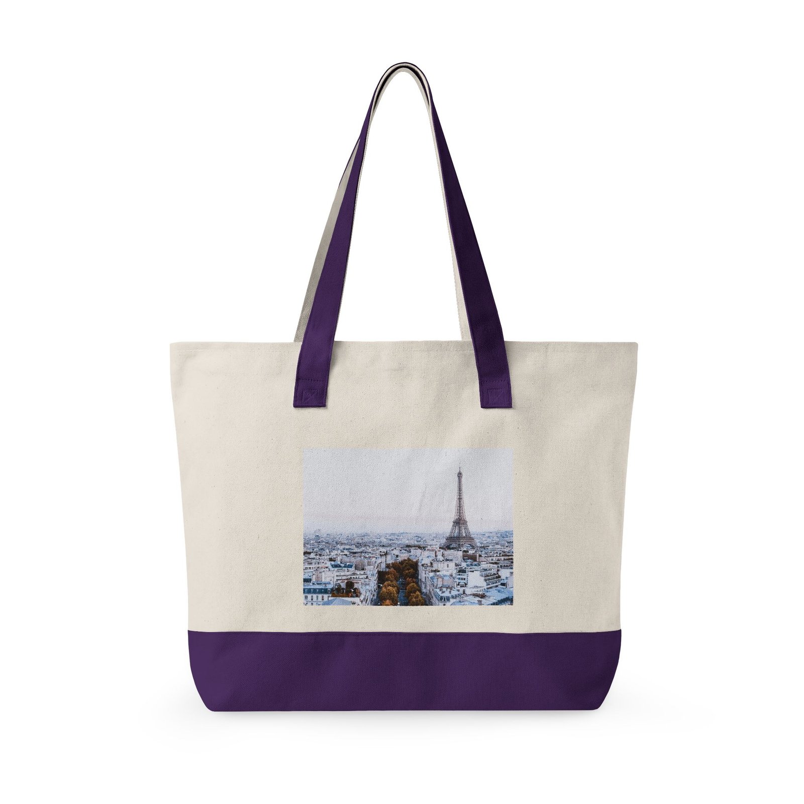 Canvas Tote Bag — Scenic Floral Meadow & River Photo Print Zippered Tote - Image 11