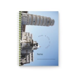 Italy Travel Spiral Notebook — Leaning Tower & Italy Map Journal, Personalized Travel Diary