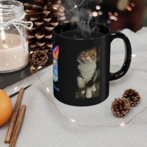 My Best Friend Cat Mug — Colorful Neon Cat Black Coffee Mug (11oz/15oz)