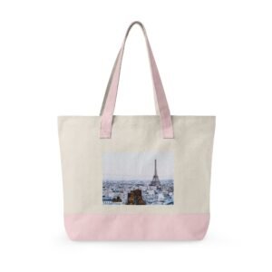 Canvas Tote Bag — Scenic Floral Meadow & River Photo Print Zippered Tote