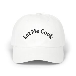 Let Me Cook Dad Cap — Embroidered White Baseball Hat for Cooks & Grillers