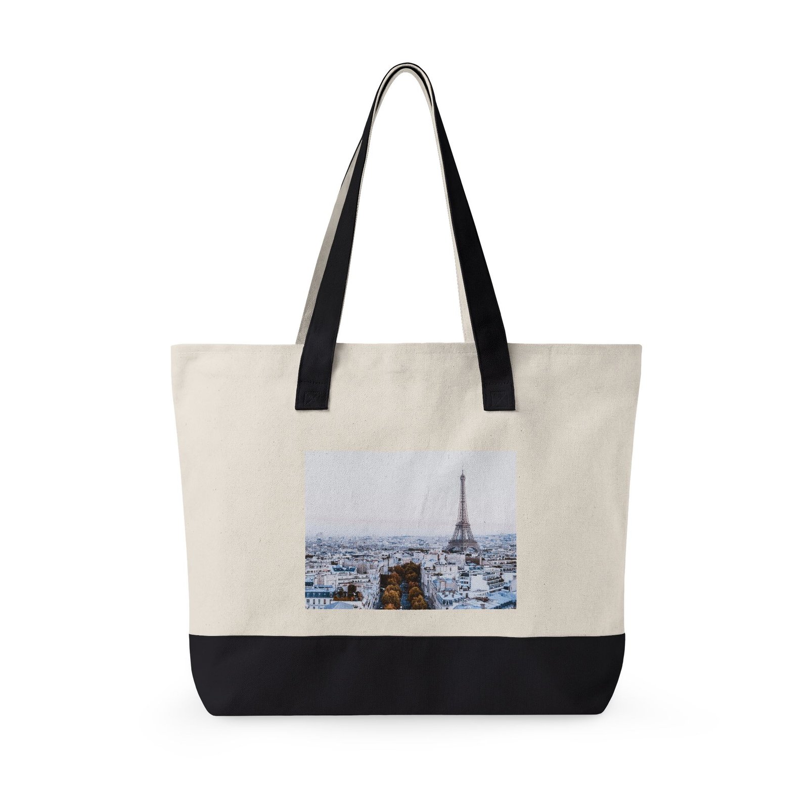 Canvas Tote Bag — Scenic Floral Meadow & River Photo Print Zippered Tote - Image 5