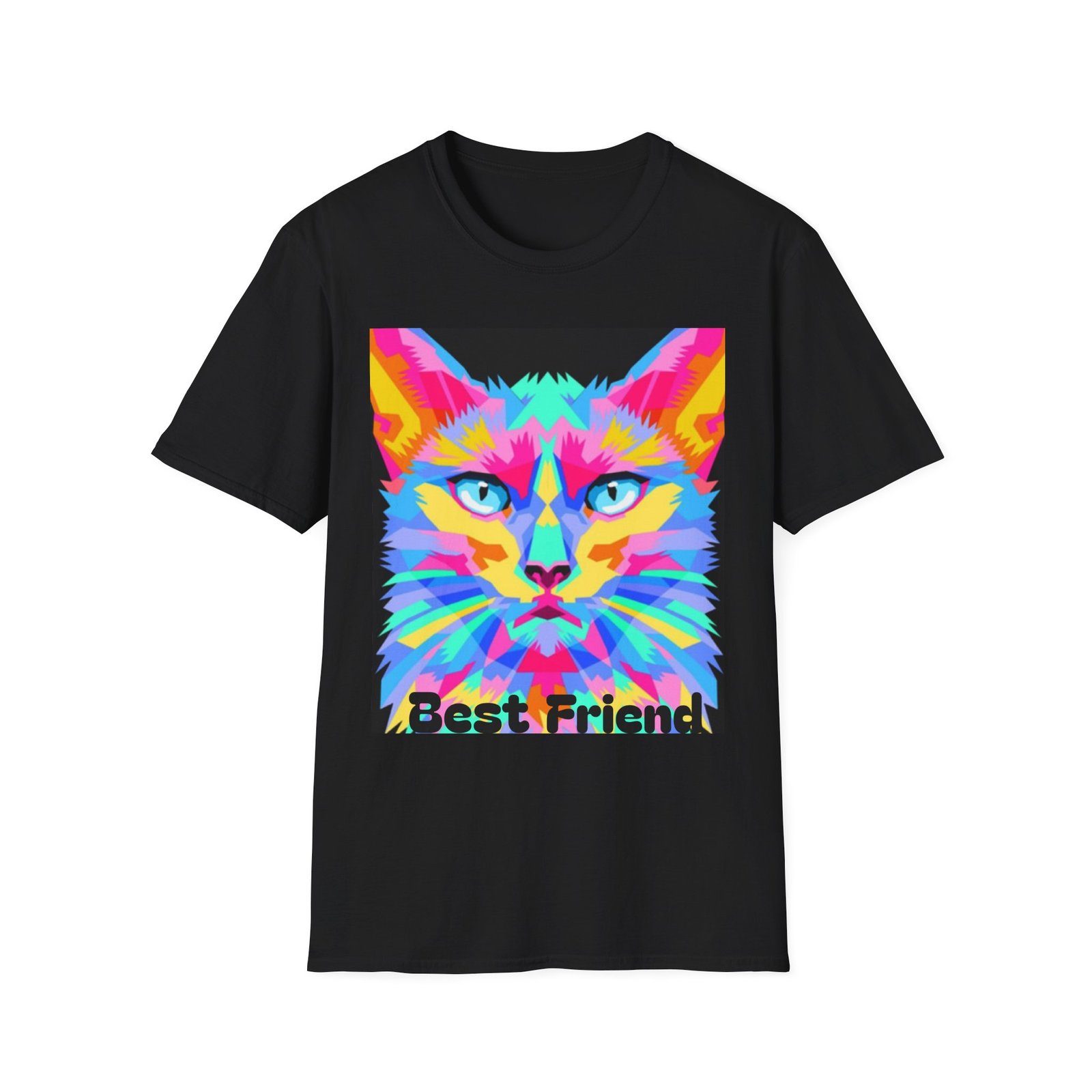 Colorful Pop Art Cat T-Shirt — "Best Friend" Graphic Tee - Image 5