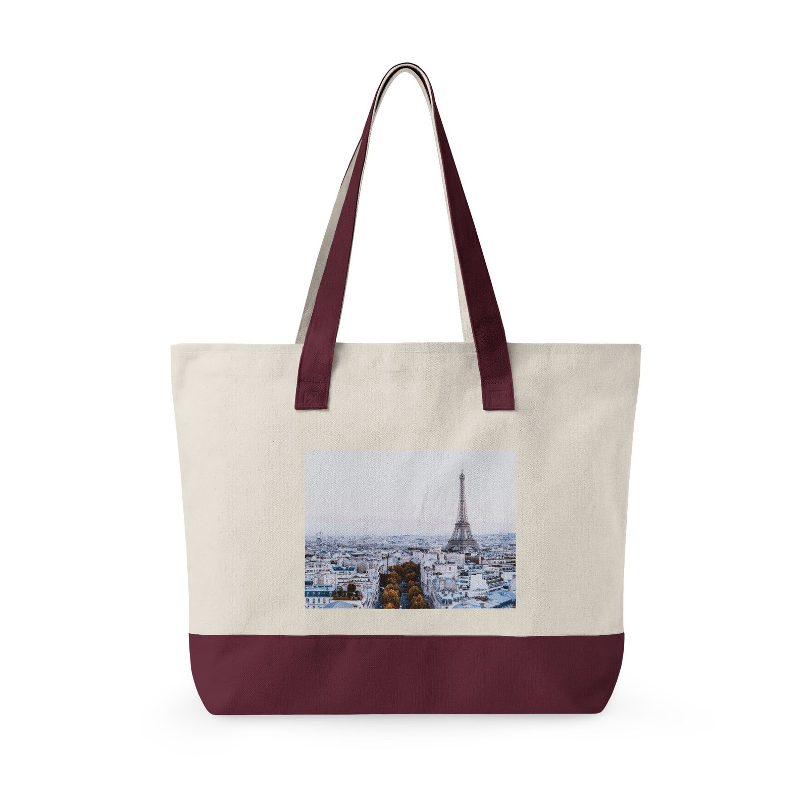 Canvas Tote Bag — Scenic Floral Meadow & River Photo Print Zippered Tote - Image 7