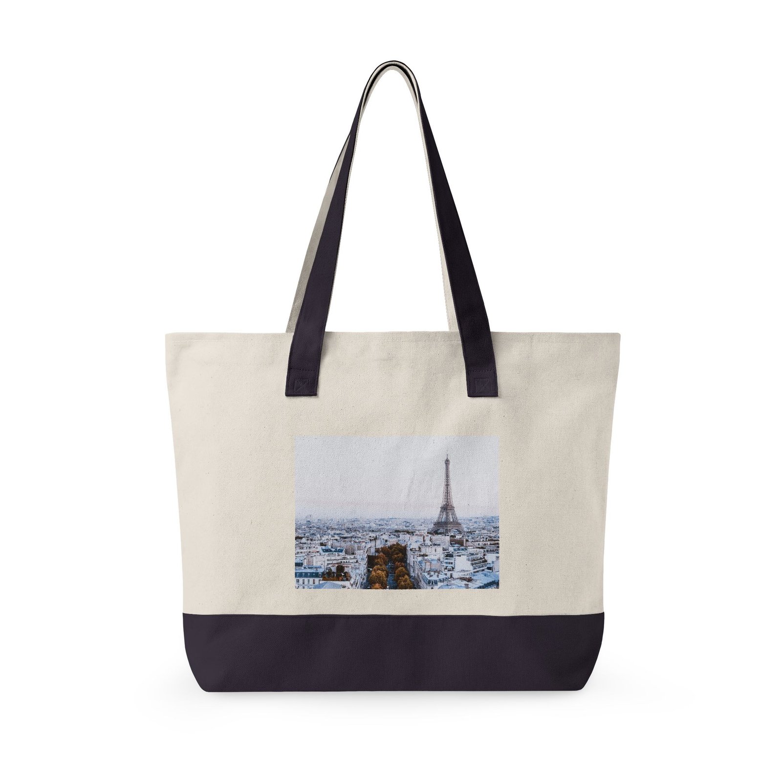 Canvas Tote Bag — Scenic Floral Meadow & River Photo Print Zippered Tote - Image 13