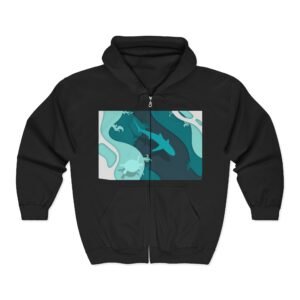 Zip Hoodie — 'Focus On Good Things' Inspirational Ocean Design