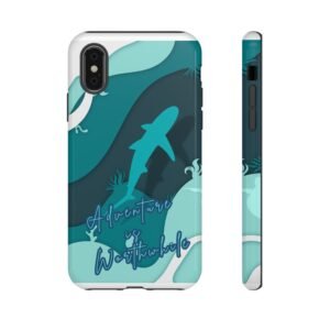 Blue Ocean Phone Case - "Adventure is Worthwhile" Teal Protective Cover